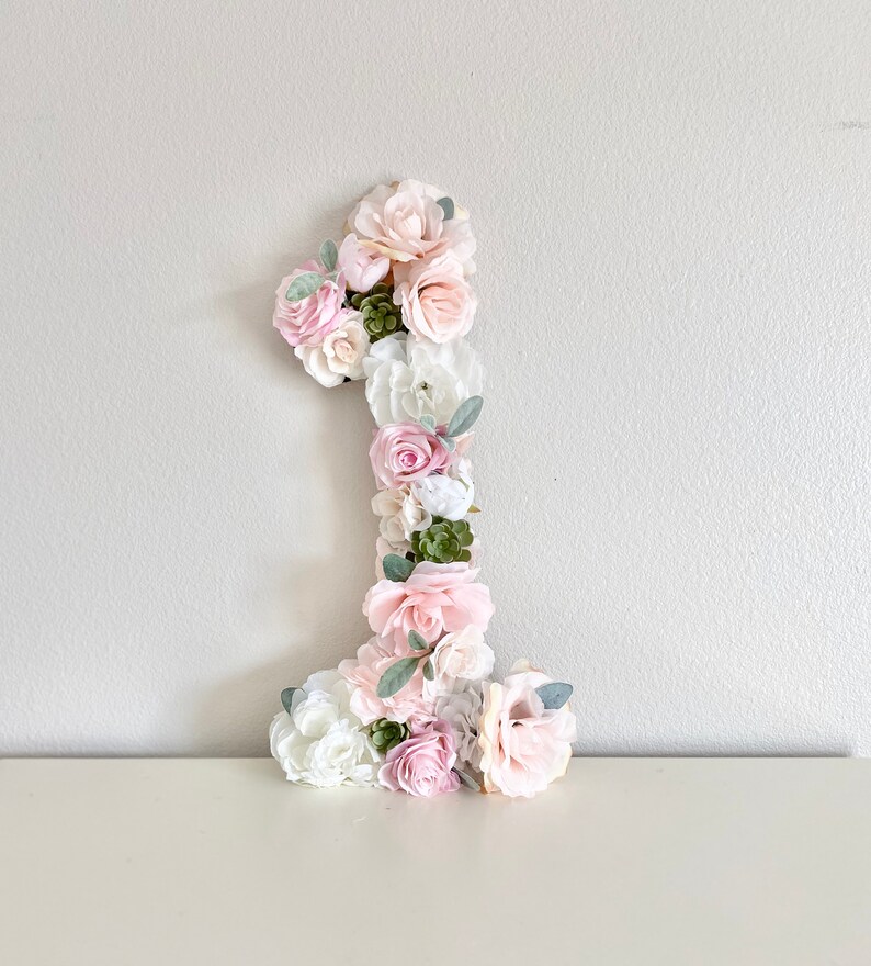 2nd Birthday Decoration Large Floral Number Photo Prop Floral Number 2 Toddler Girl Birthday Decor Baby Girl Birthday Floral Letter image 2