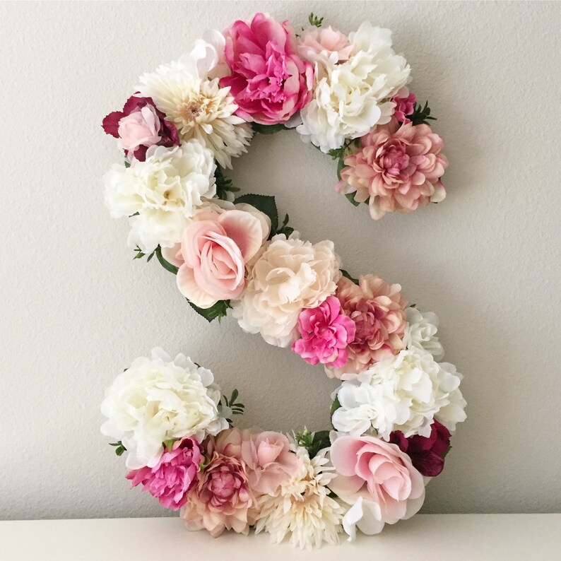 Nursery Wall Letter Floral Letter Flower Letter Letter Etsy