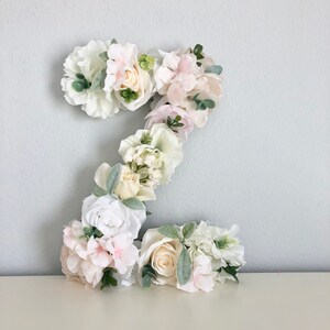 Floral Letter Nursery Flower Letter Girl Baby Gift Shabby Chic Decor Wedding Flower Wall Decor Floral Nursery Decor Peony Wall Flower image 8