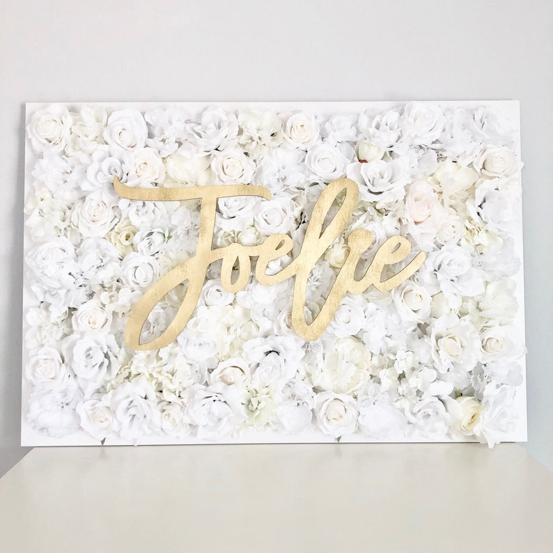White Flower Wall Decor Peony Nursery And Gold Neutral Minimalist Fl Letter