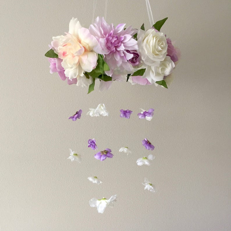 Floral Mobile Flower Mobile Baby Girl Mobile Pink Mobile Etsy