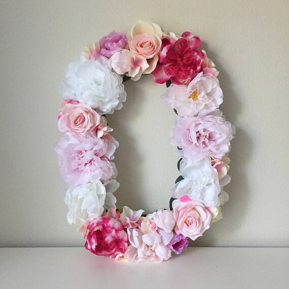 Pink Floral Letter Boho Pink Nursery Decor Pink Boho Nursery Etsy