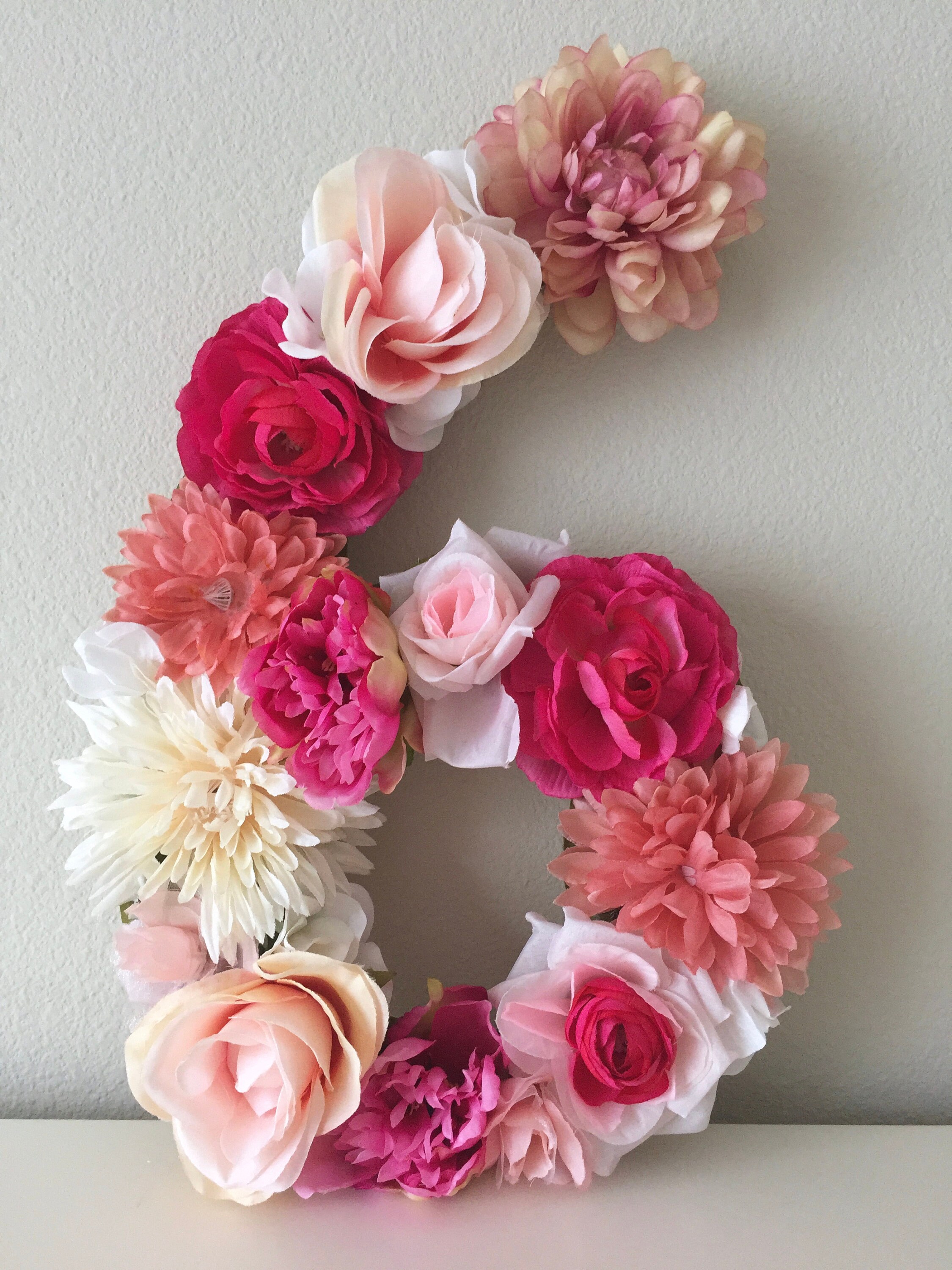 Flower Number Floral Number Kids Birthday Decor Birthday Etsy