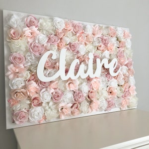 Blush Nursery Decor Girl Nursery Decor Girl Flower Wall Nursery Floral Wall Nursery Name Sign Girl Room Decor Girl Baby Shower Gift image 6