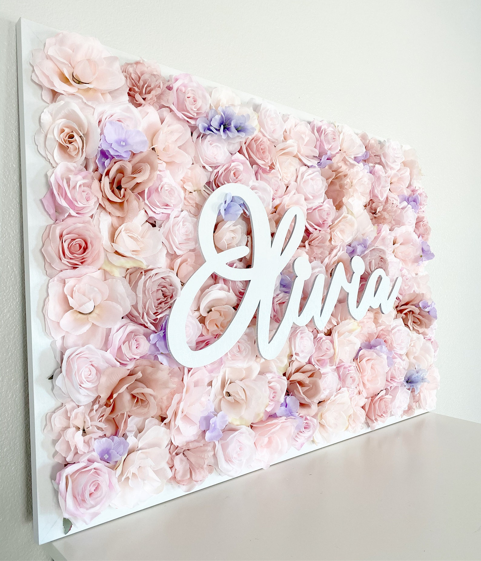 Floral Girl Nursery Wall Decor Baby Name Sign Nursery Floral Etsy