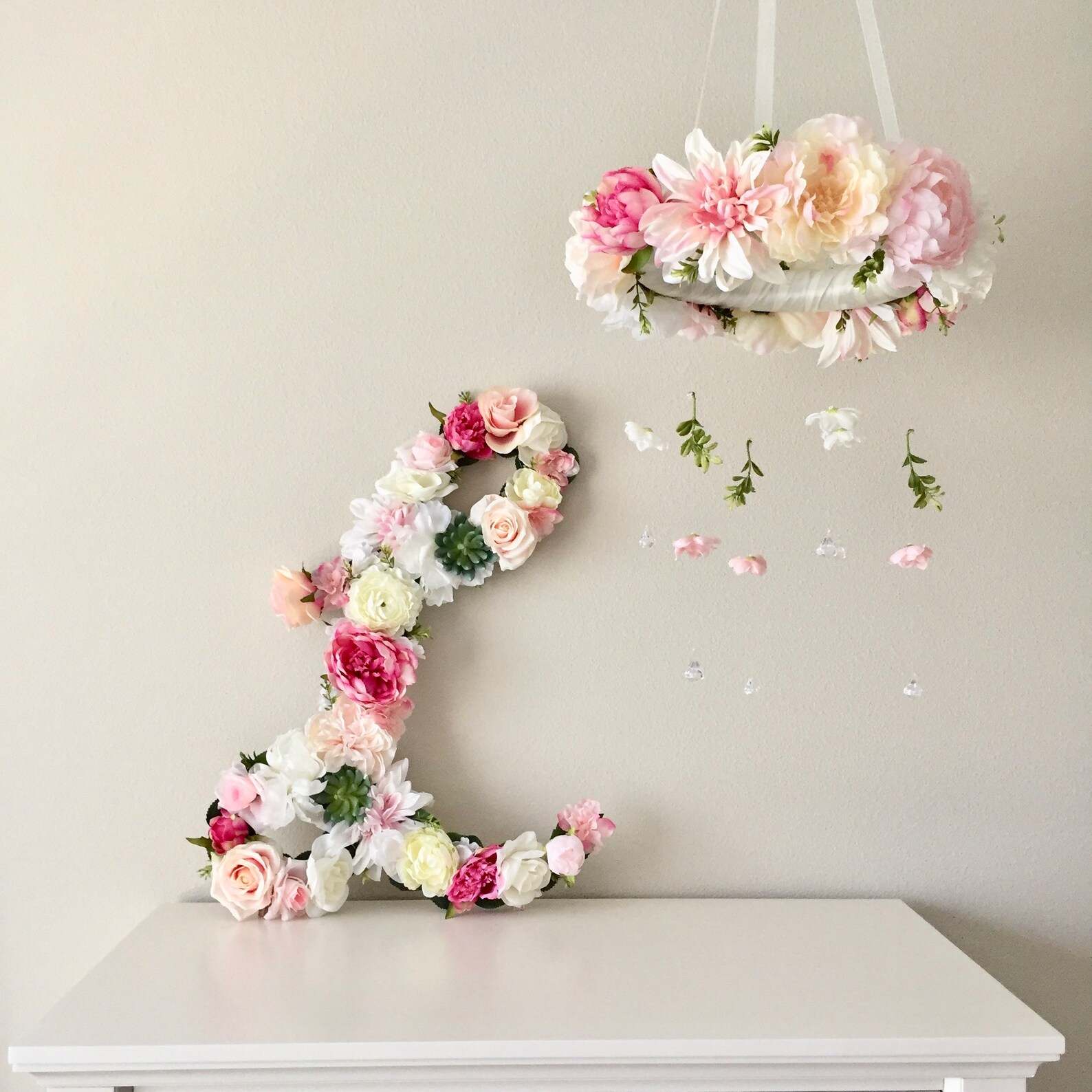 Floral Letter Flower Letter Baby Shower Decor Birthday Etsy