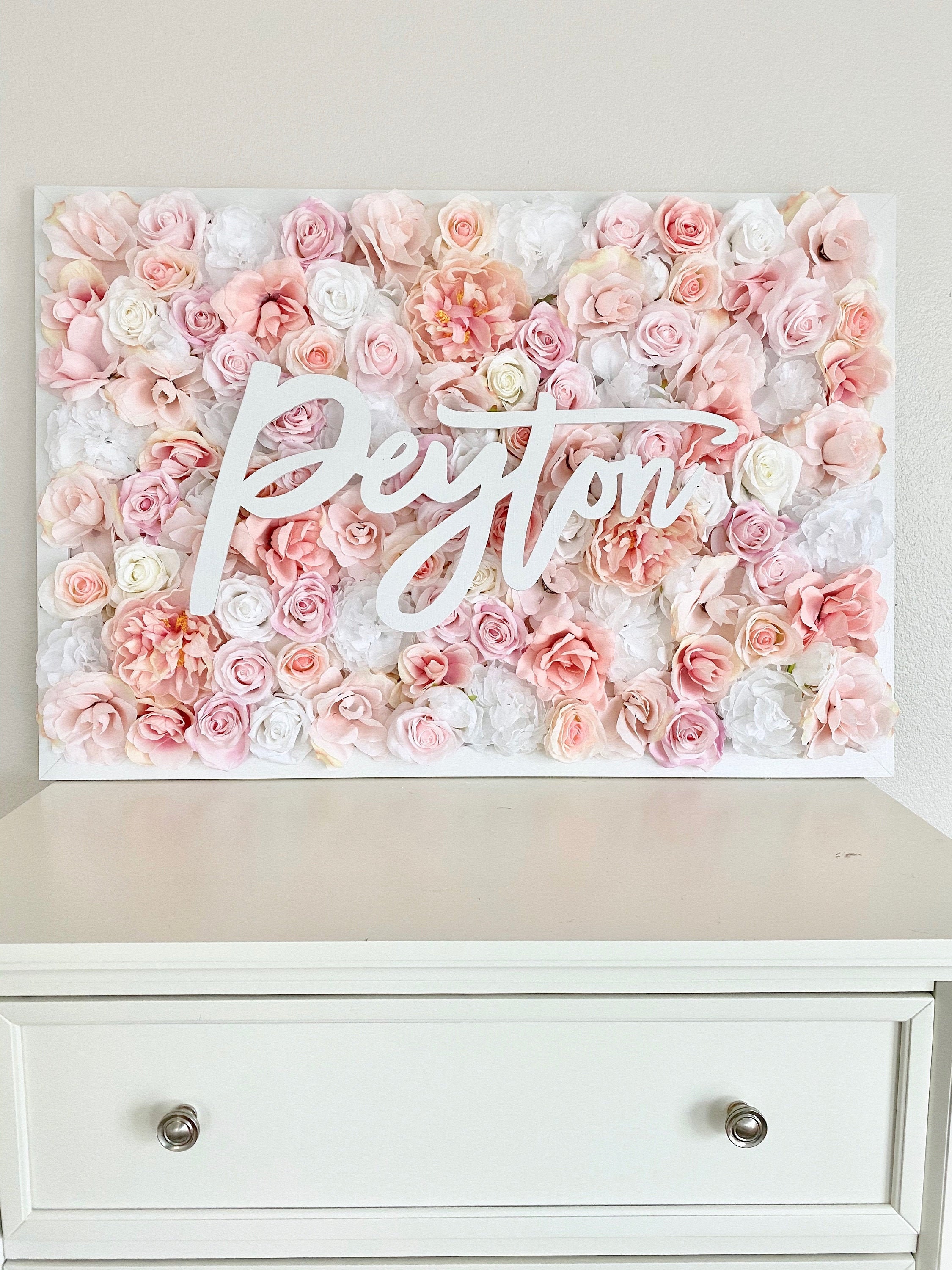 Flower Wall Name Sign Above the Crib Name Sign Nursery Name Etsy
