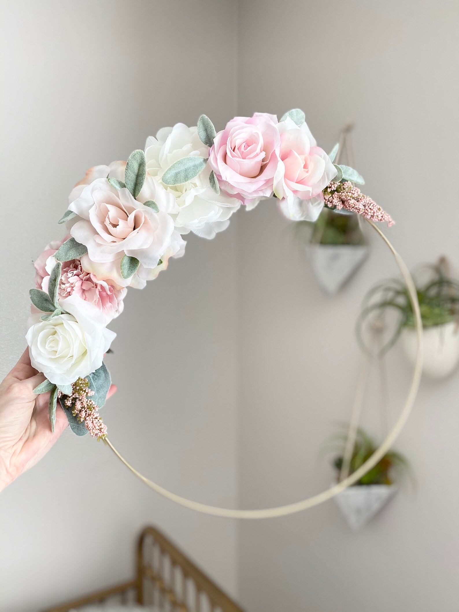 Pink Rose Wall Decor Girl Nursery Wall Art Flower Wall Art Etsy