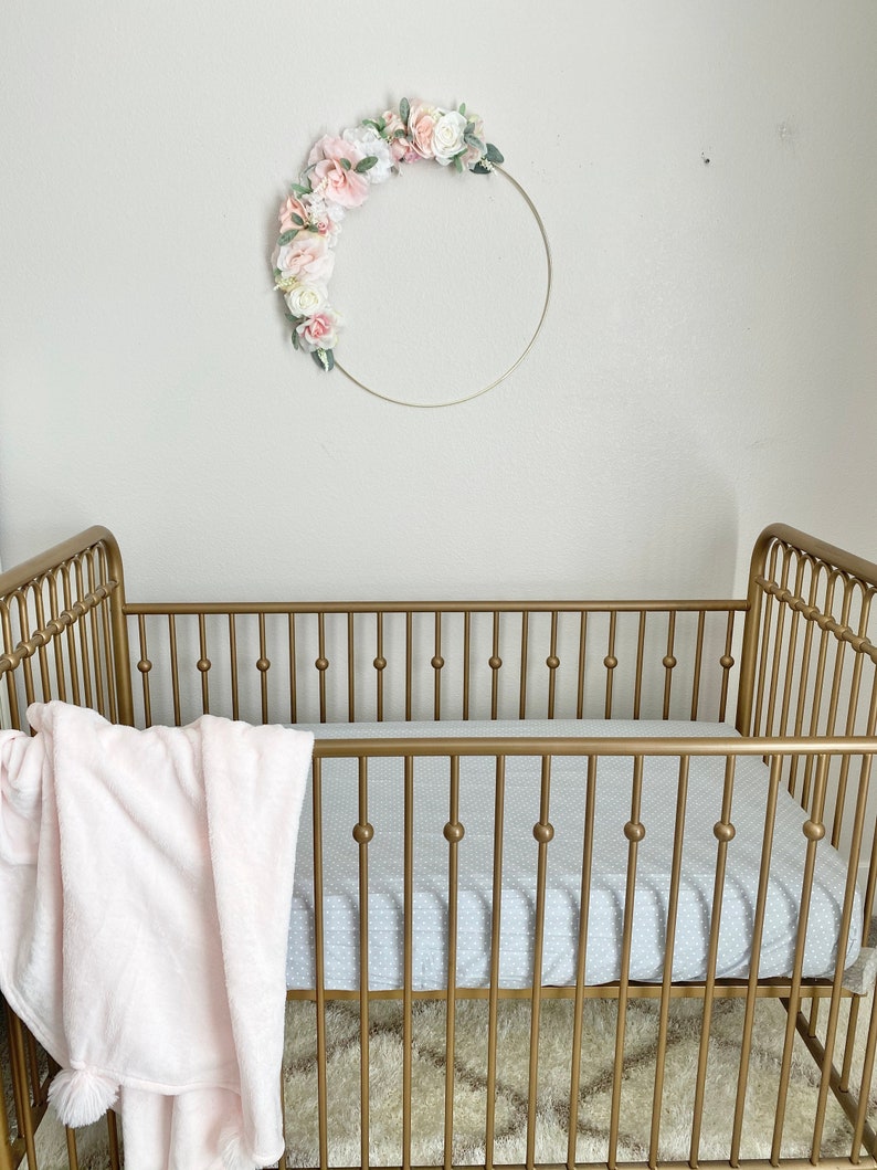 Pale Pink Nursery Wall Decor Pale Pink Peony Hoop Wreath Decor Etsy