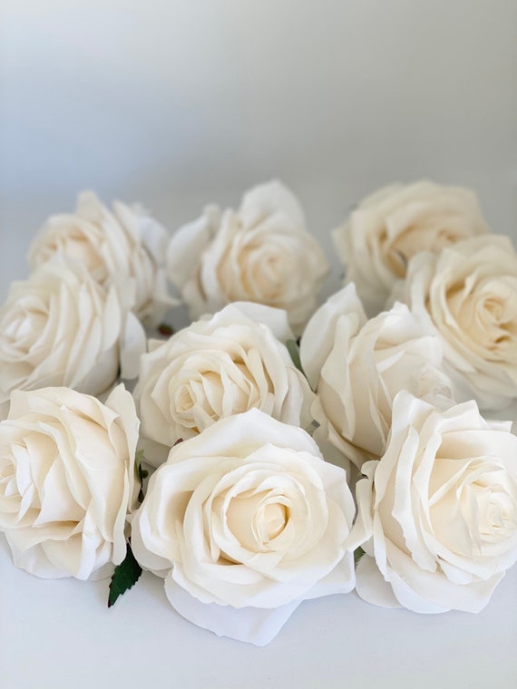 3.5 Artificial Ivory Rose Head Ivory Artificial Flower Head Ivory Wedding  Flower Beige Wedding Flower Cream Rose Beige Rose Wedding -  Canada