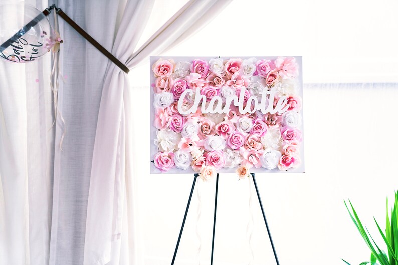 Flower Wall With Name Sign Floral Letter Flower Letter Baby Etsy UK