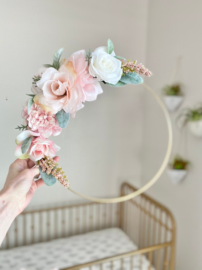 Girl Nursery Wall Decor Girl Room Nursery Hoop Wreath Wall Etsy
