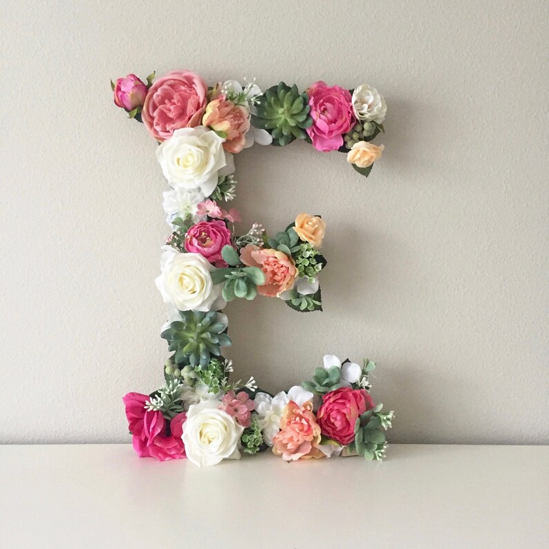 Floral Letter Floral Initial Nursery Letter Flower Letter Nursery Wall Art Baby Gift Shabby Chic Boho Chic Nursery Decor Nursery Art image 9