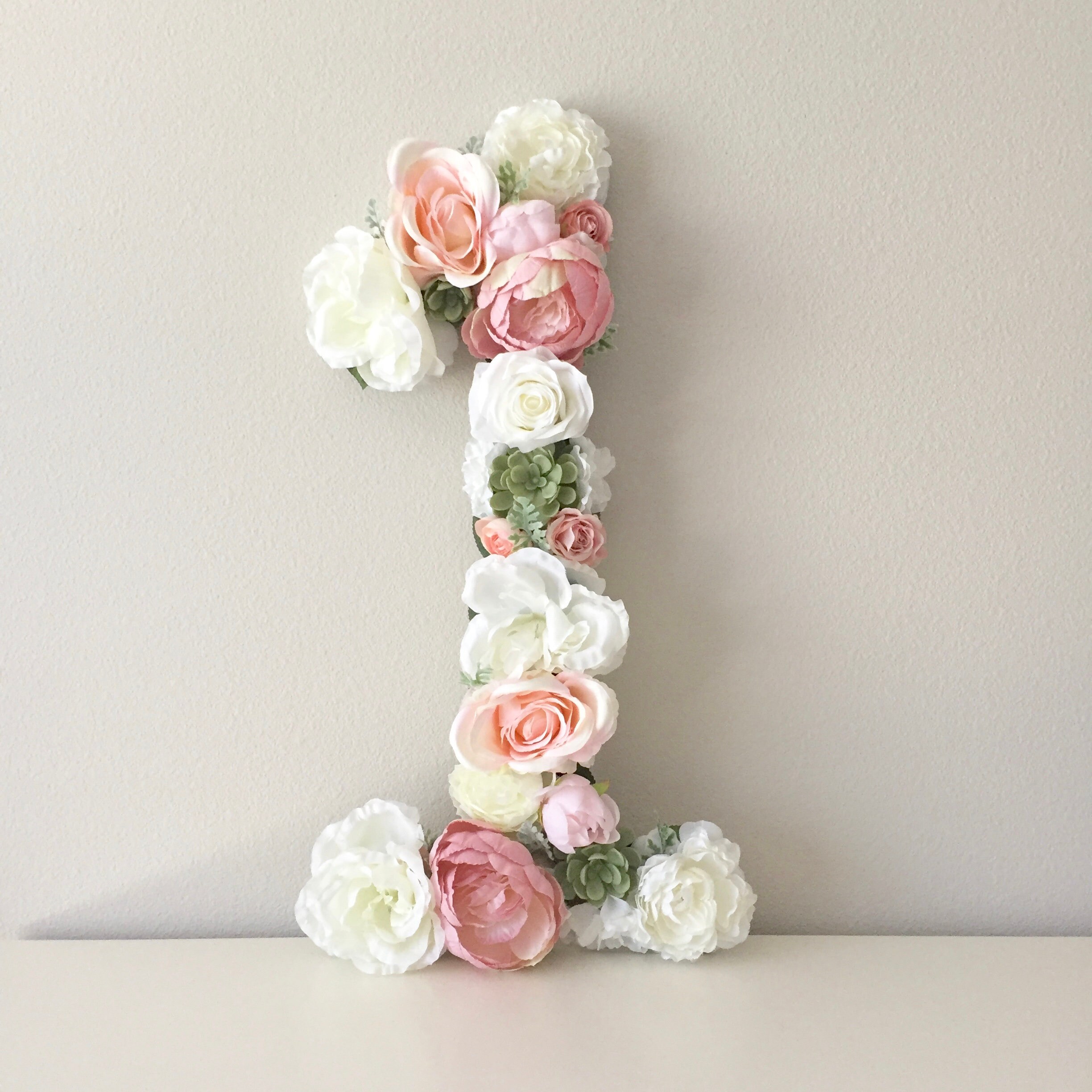 Flower Number Shabby Chic Birthday Decor First Birthday Etsy