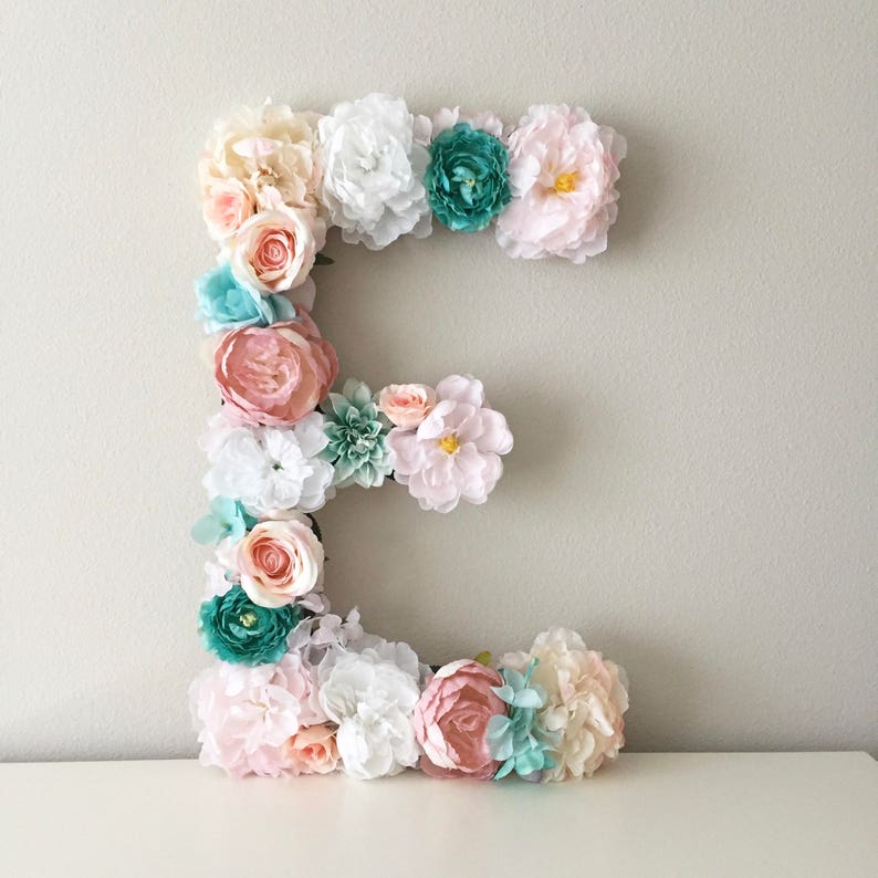Floral Letter Flower Letter Nursery Letter Baby Letter Etsy