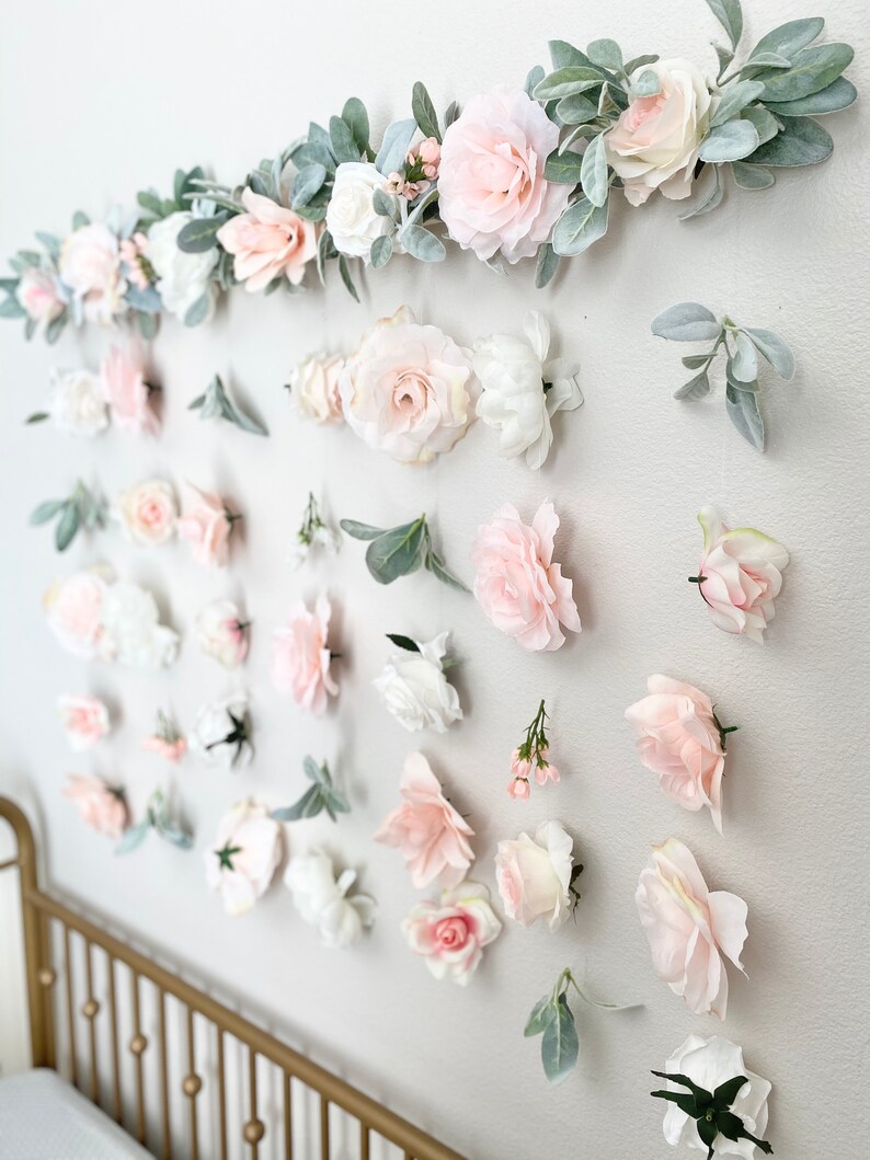 Flower Garland Wall Decor Hanging Flower Backdrop Wedding Etsy