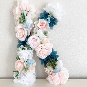 Floral Letter LARGE 15 19 or 24 Flower Letter Custom Letter Flower Letter Succulent Decor Boho Nursery Boho Theme Boho Baby Shower image 3