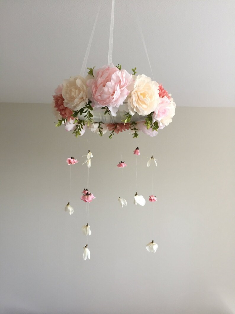 Floral Mobile Flower Mobile Flower Baby Mobile Nursery Etsy