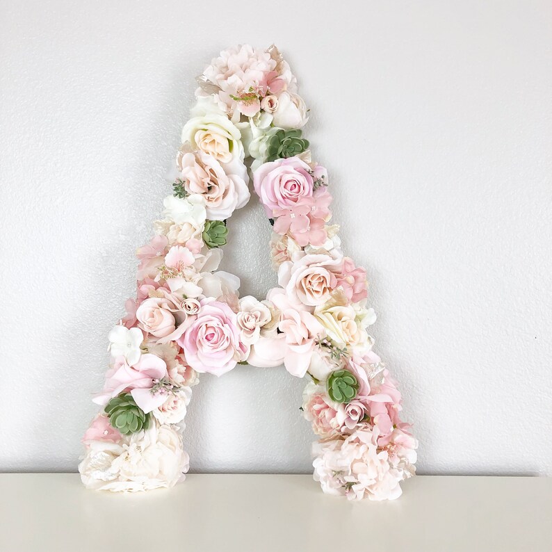 Nursery Decor Nursery Letter Floral Nursery Girl Nursery Etsy