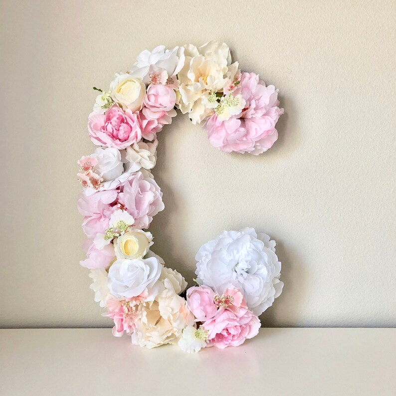 Floral Letter 15 19 24 Large Flower Letter Floral Initial Custom Floral Letter Nursery Shabby Chic Decor Floral Monogram image 5