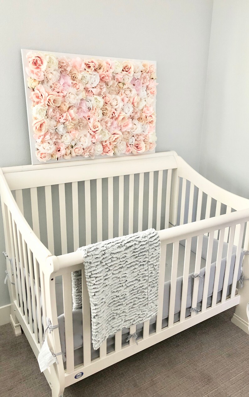 Blush Nursery Wall Decor Girl Nursery Flower Wall Boho Nursery Etsy