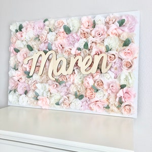 Blush Nursery Decor Girl Nursery Decor Girl Flower Wall Nursery Floral Wall Nursery Name Sign Girl Room Decor Girl Baby Shower Gift image 10