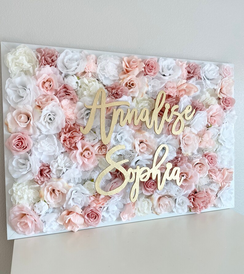 Girl Nursery Flower Wall Decor Baby Girl Name Sign Baby Name Etsy