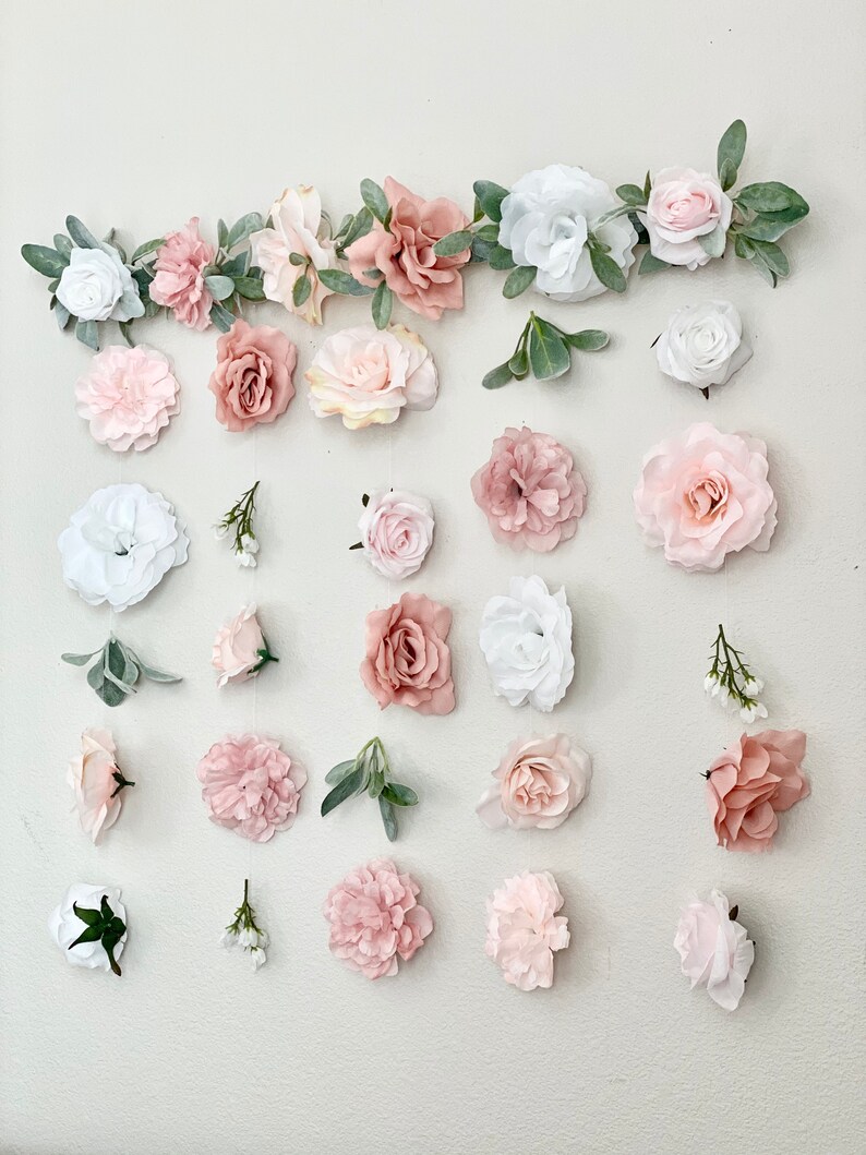 Blush Pink Floral Hanging Wall Flower Wall Art Floral Wall Etsy
