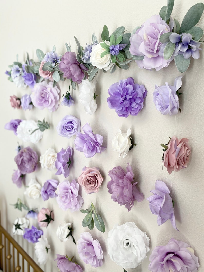 Flower Hanging Decor Flower Wall Hanging Nursery Floral Etsy