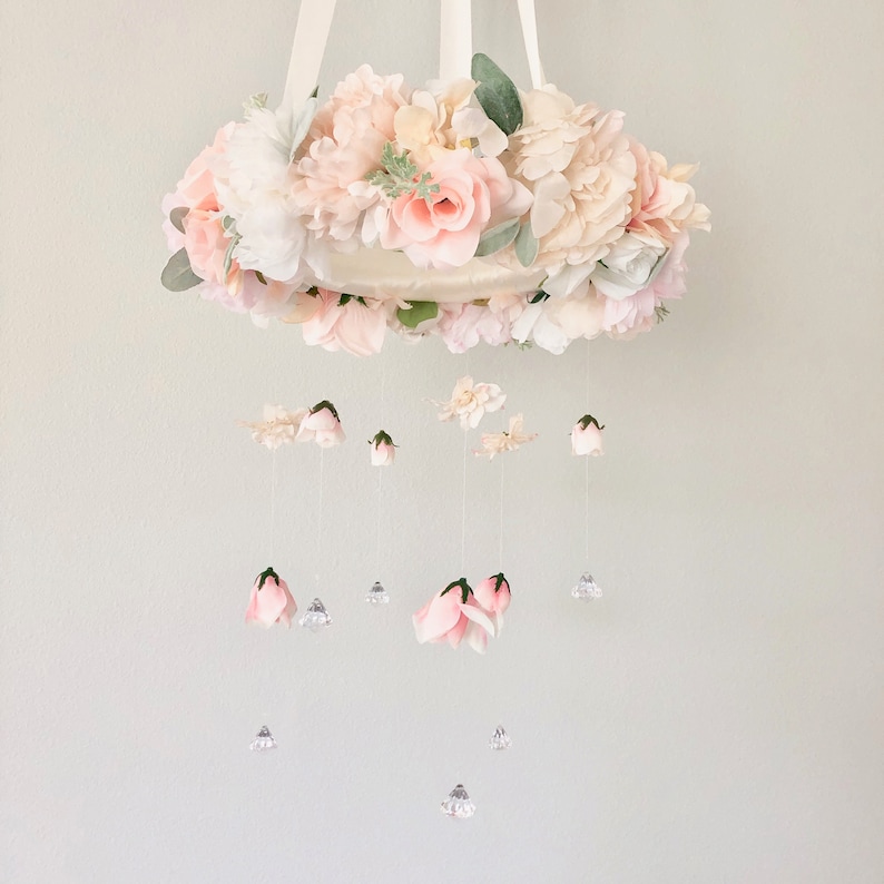 Floral Mobile Girl Girl Crib Mobile Girl Nursery Mobile Etsy