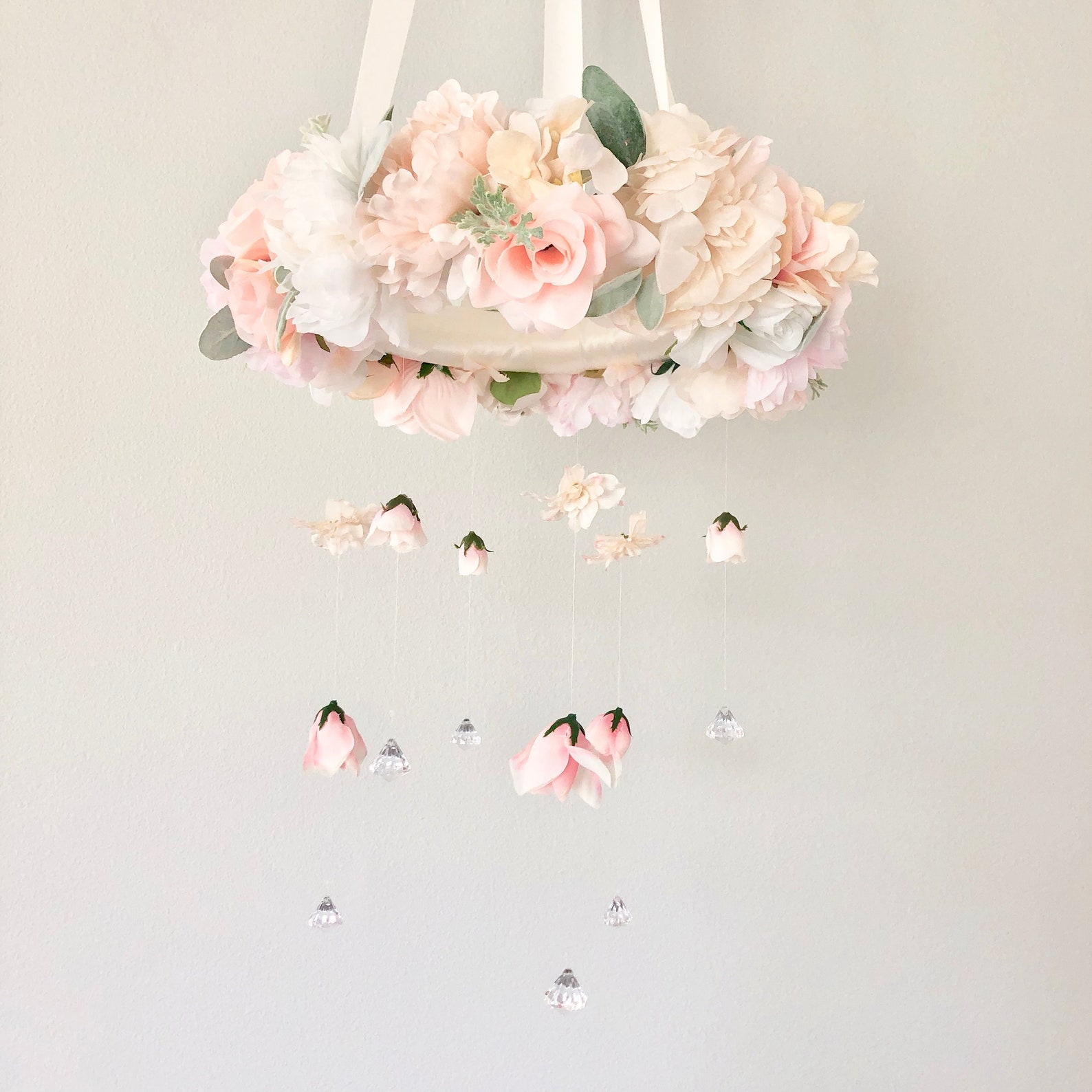 Floral Mobile Flower Mobile Flower Baby Mobile Nursery Etsy