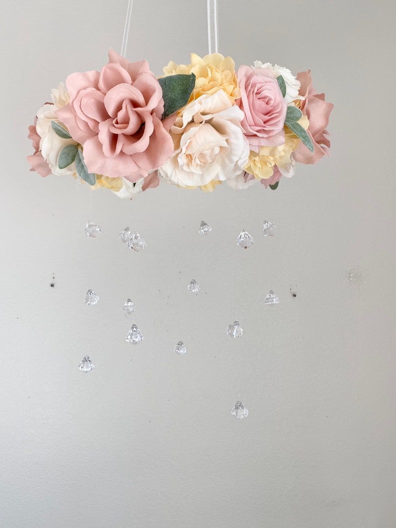 Floral Mobile Girl Girl Crib Mobile Girl Nursery Mobile Etsy