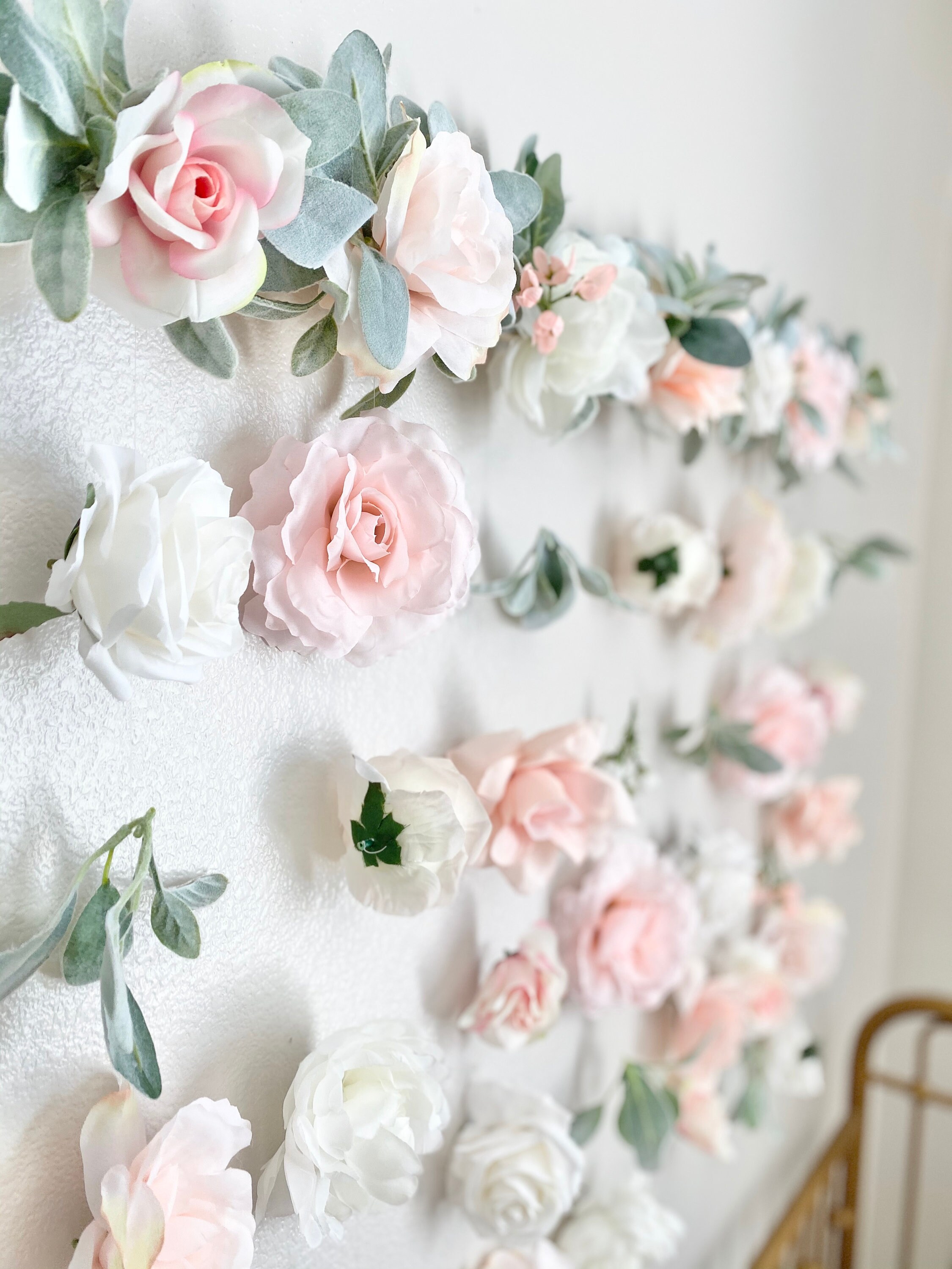 Flower Garland Wall Decor Hanging Flower Backdrop Wedding Etsy
