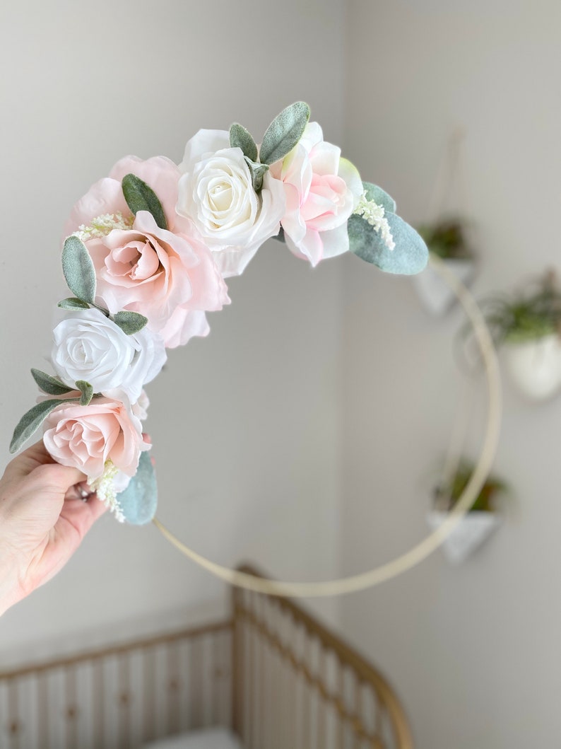 Large Flower Wall Decor Large Hoop Wreath Decor Large Floral Etsy