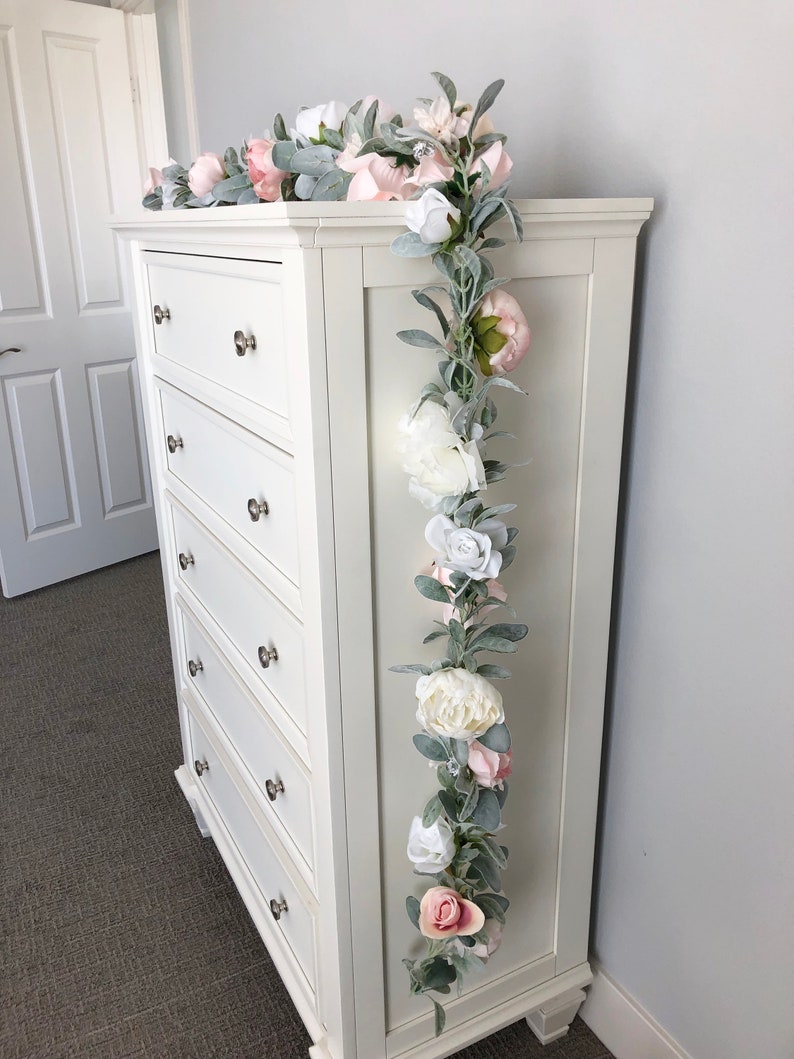 Blush Pink Flower Garland Nursery Garland Shabby Chic Decor Etsy
