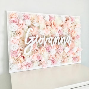 Girl Nursery Decor Nursery Wall Art Nursery Name Art Flower Wall Flower Letter Floral Letter Blush Nursery Neutral Nursery Rose Gold image 4