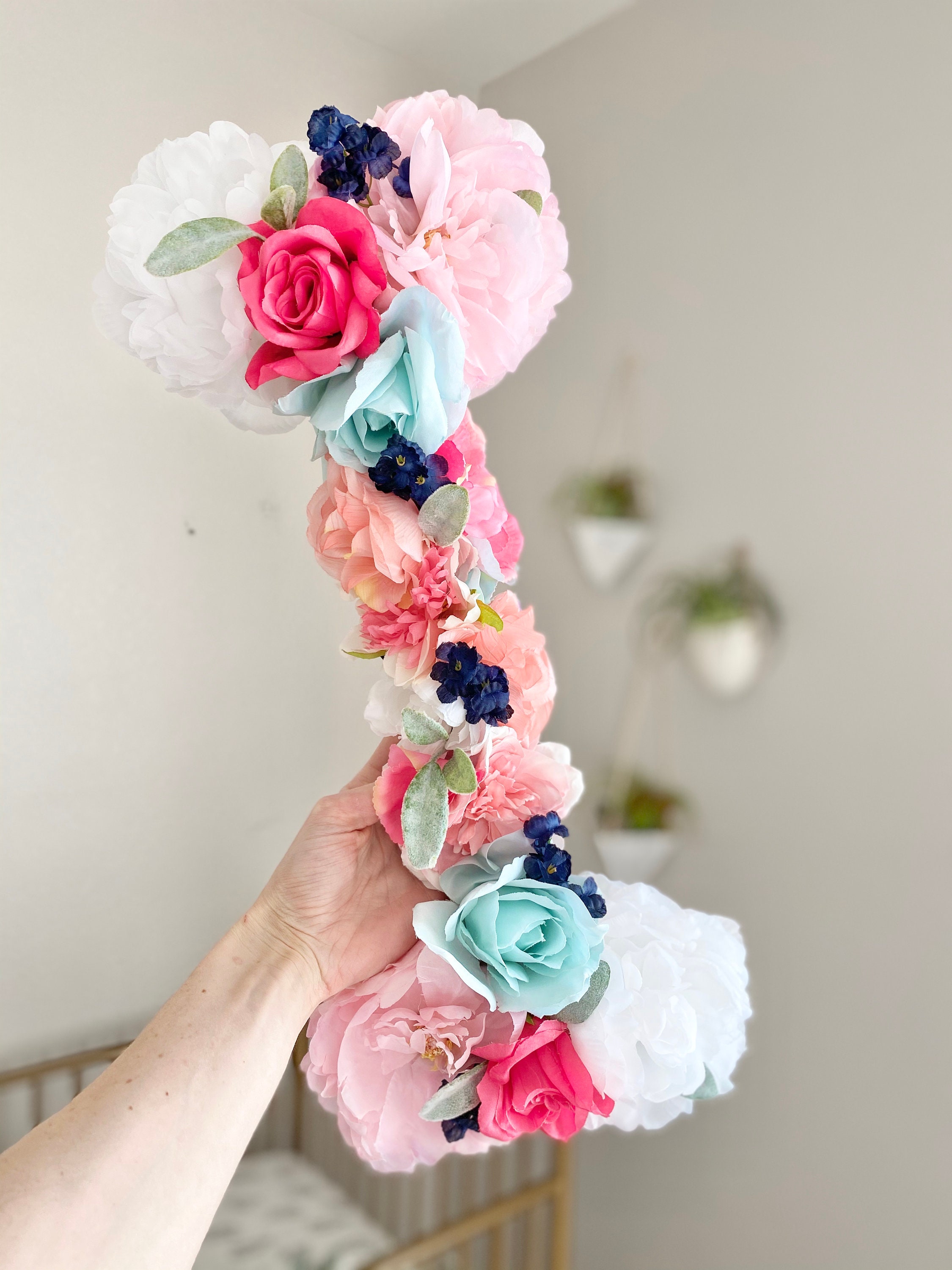 Large Flower Letter Floral Letter Nursery Letter Boho | Etsy