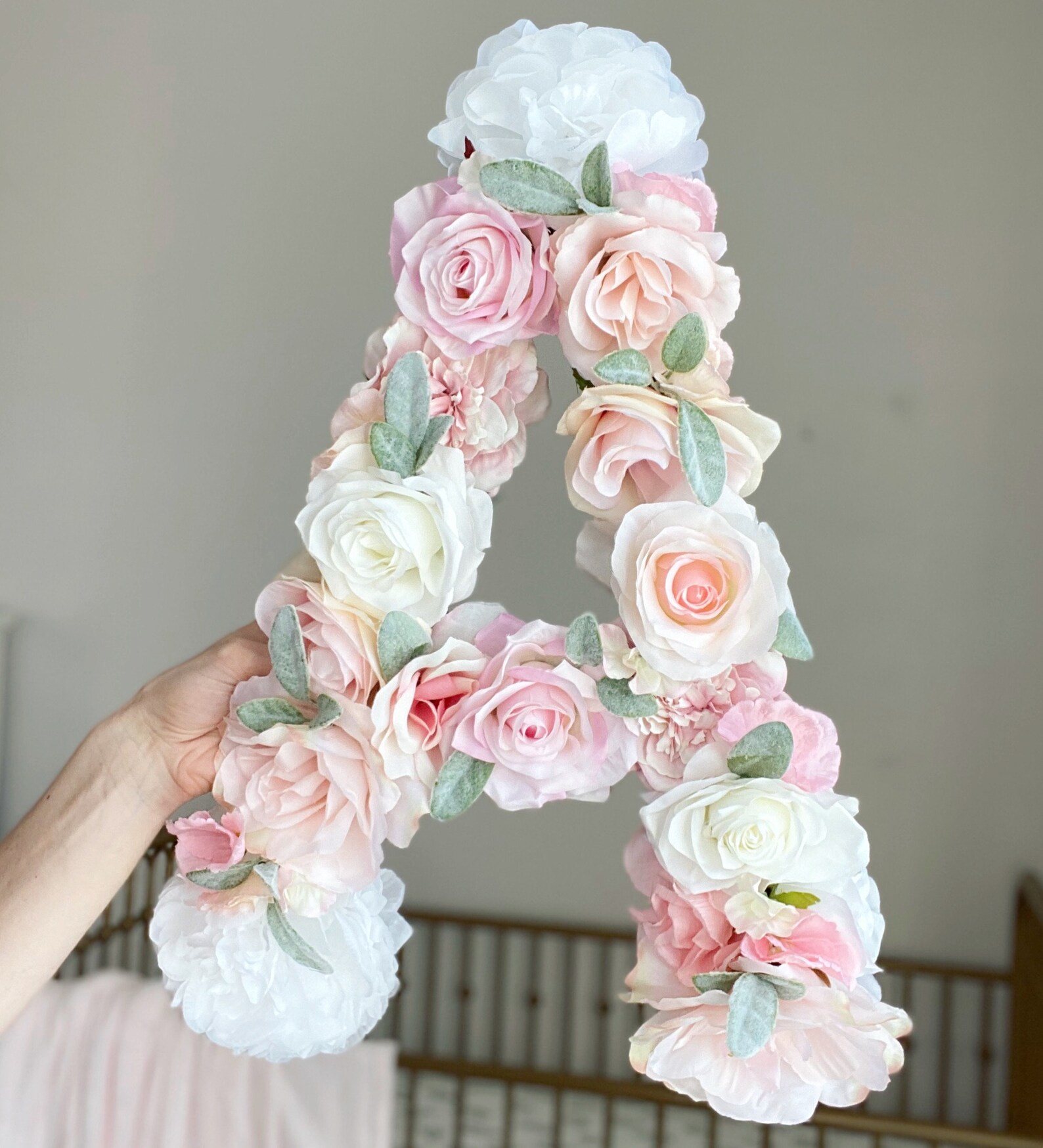 Floral Letter Name Custom Name Sign Floral Name Sign Flower Etsy