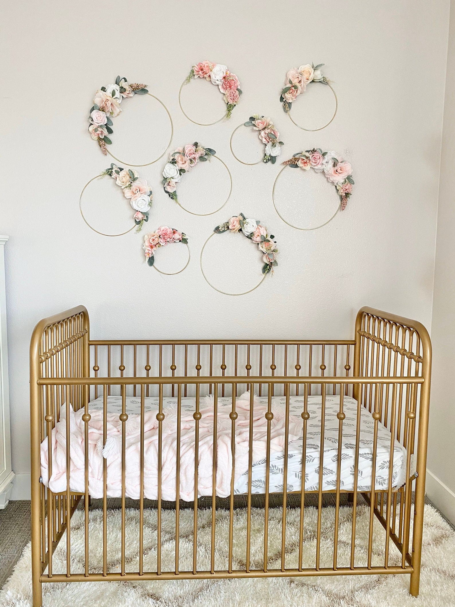 Girl Nursery Wall Decor Girl Blush Nursery Decor Floral - Etsy