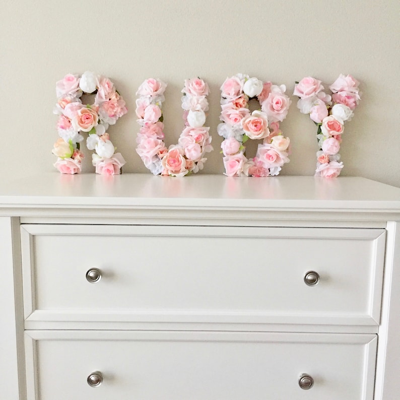 Nursery Wall Letter Floral Letter Flower Letter Letter Etsy