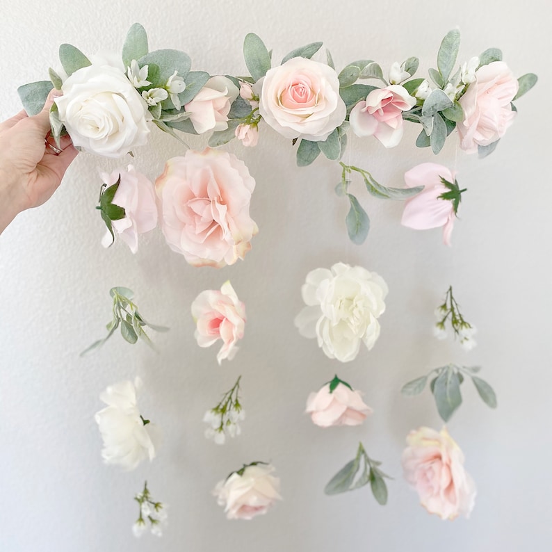 Flower Hanging Decor Flower Wall Hanging Nursery Floral Etsy