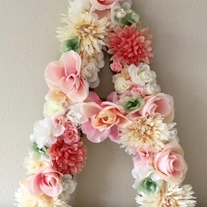 Large Floral Letter Large Flower Letter Floral Monogram Floral Number Shabby Chic Decor Vintage Wedding Girl Nursery Letter 19 24 image 7