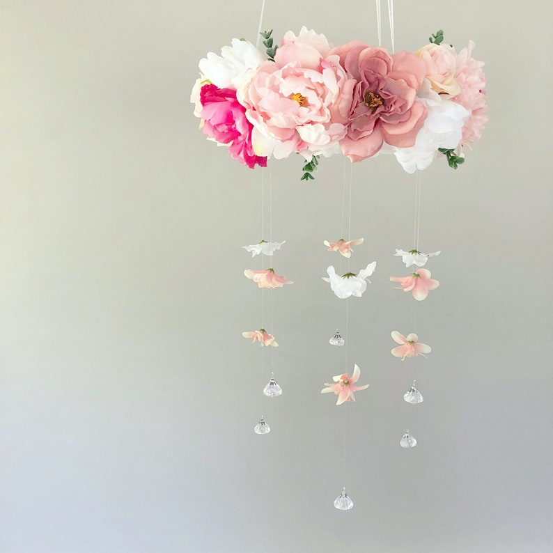 Floral Mobile Flower Mobile Blush Pink Mobile Blush Pink Etsy