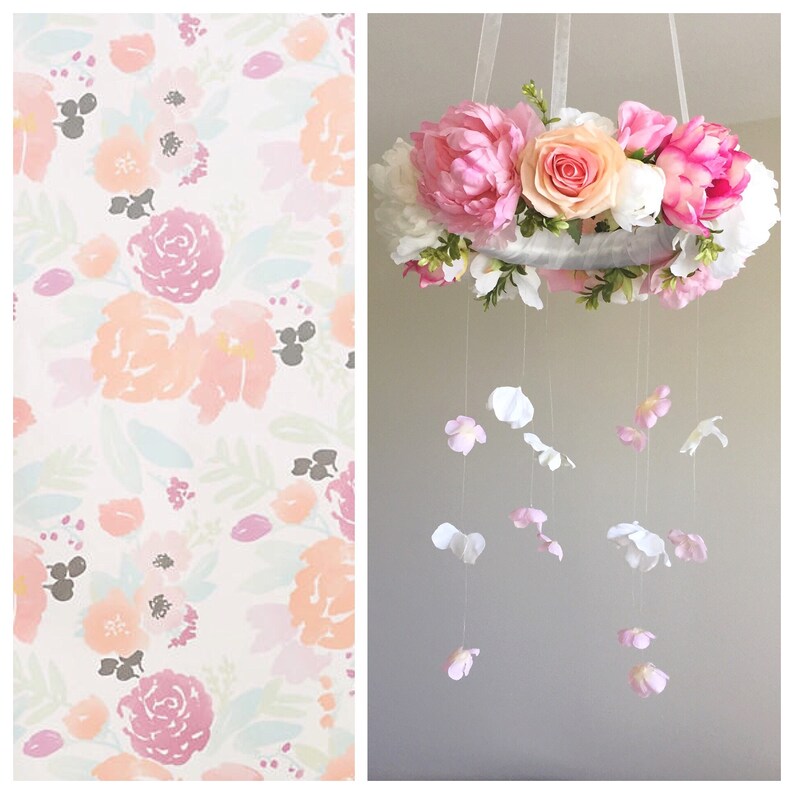 Floral Mobile Flower Mobile Crib Mobile Nursery Mobile Etsy