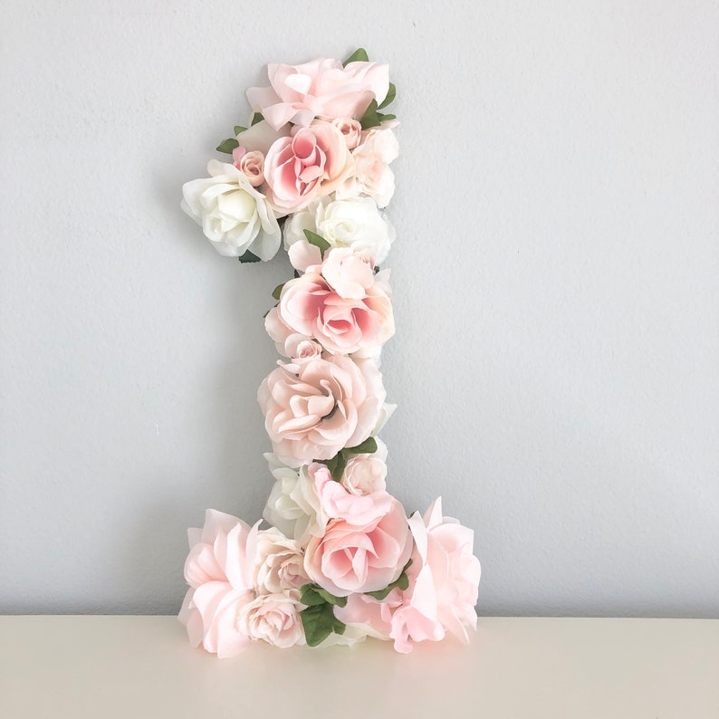 Floral Number First Birthday Decor Flower Number Floral Etsy