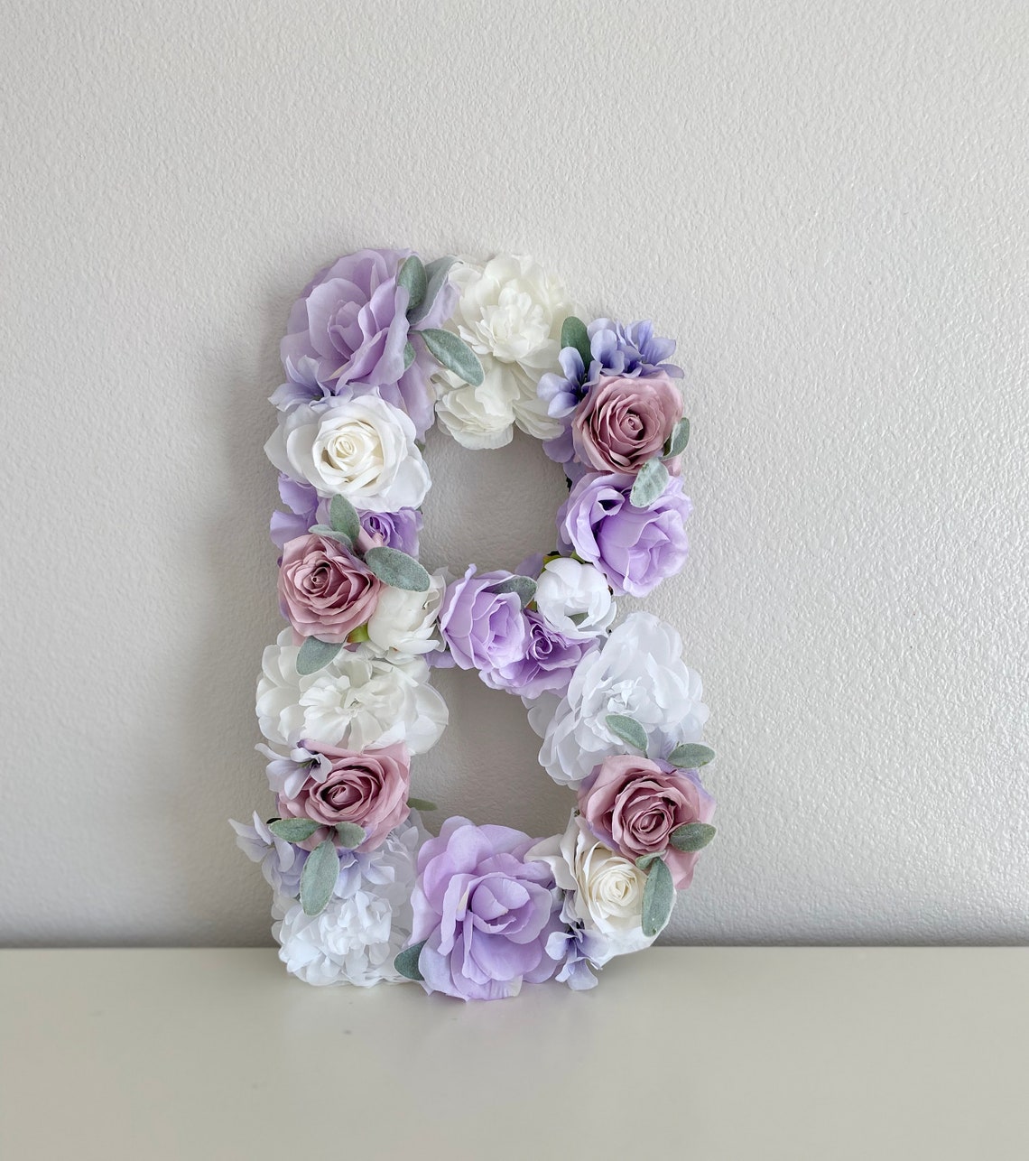 Floral Letter Name Sign Flower Letter Name Decor Flower Wall Etsy