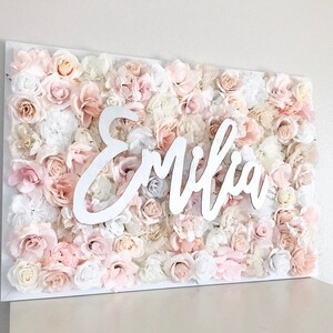 Girl Nursery Decor Nursery Wall Art Nursery Name Art Flower Wall Flower Letter Floral Letter Blush Nursery Neutral Nursery Rose Gold image 9