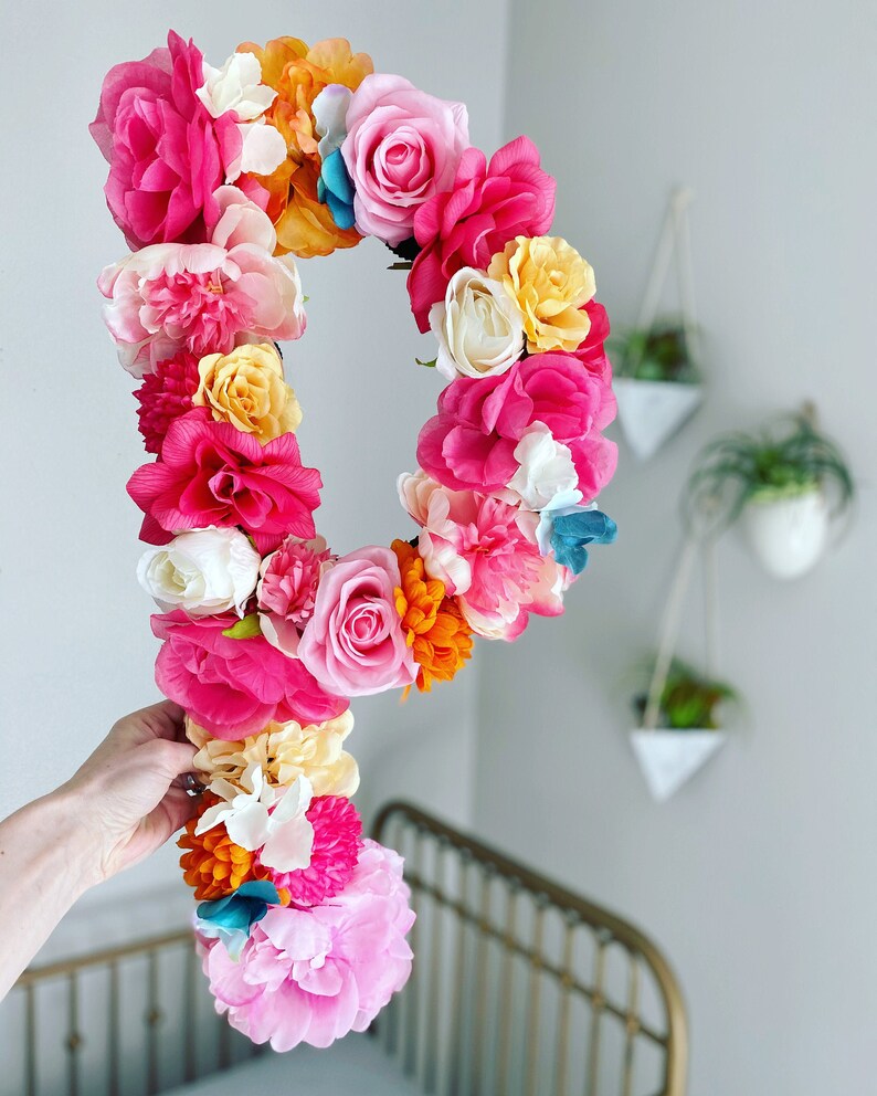 Floral Letter Flower Letter Flower Initial Flower Monogram Etsy