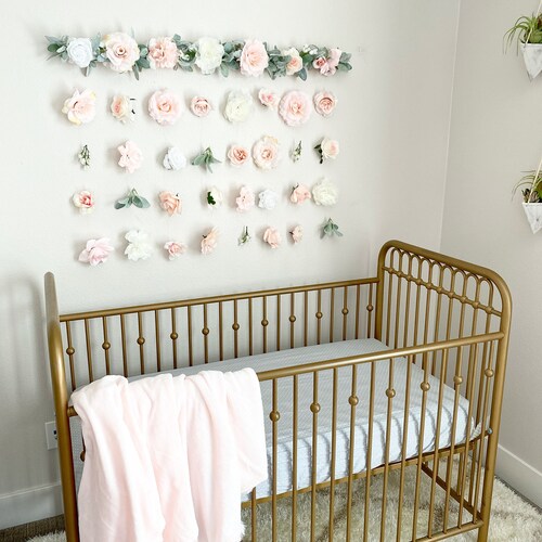 Flower Wall Hanging Girl Nursery Decor Girl Floral Wall Etsy