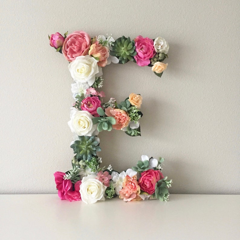 Floral Letter Monogram Flower Letter Floral Monogram Letter Etsy